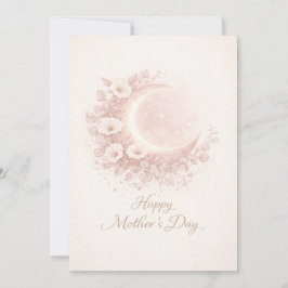 Tarjeta Blush Celestial Moon Floral Mother's Day Card