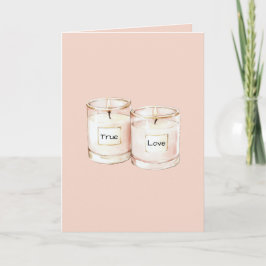 Tarjeta Blush Pink Candles True Love