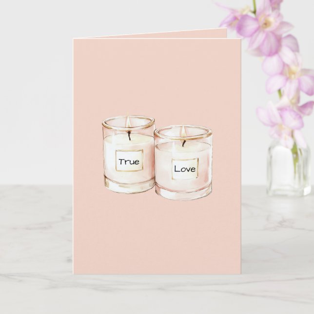 Tarjeta Blush Pink Candles True Love (Orquídea)
