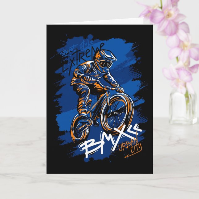Tarjeta Bmx Bicycle Urban Graffiti streetwear  (Orquídea)