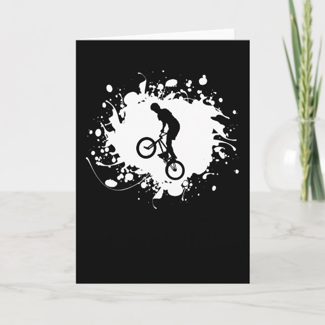 Tarjeta BMX Bike Freestyle Sport Gift Splatter Efecto (Anverso)