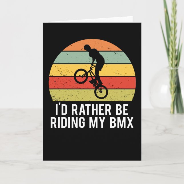 Tarjeta BMX Bike Saying Freestyle Sport Retro Regalo (Anverso)