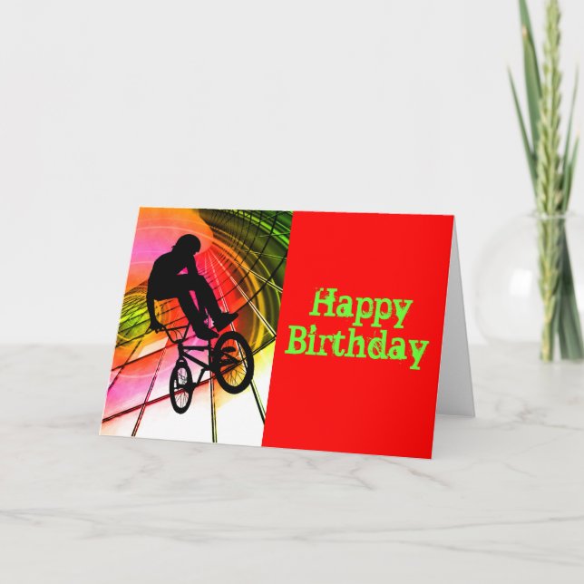 Tarjeta BMX en líneas y círculos (Anverso)