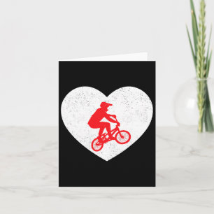 Tarjeta Bmx Silhouette Biker Bicicleta Valentine Heart Sha