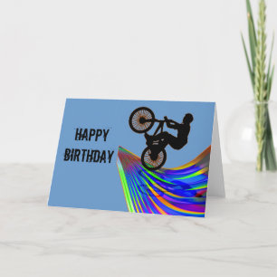 Tarjeta BMX sobre el camino arcoiris