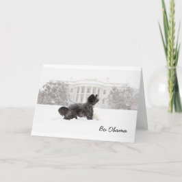 Tarjeta Bo Obama en la nieve