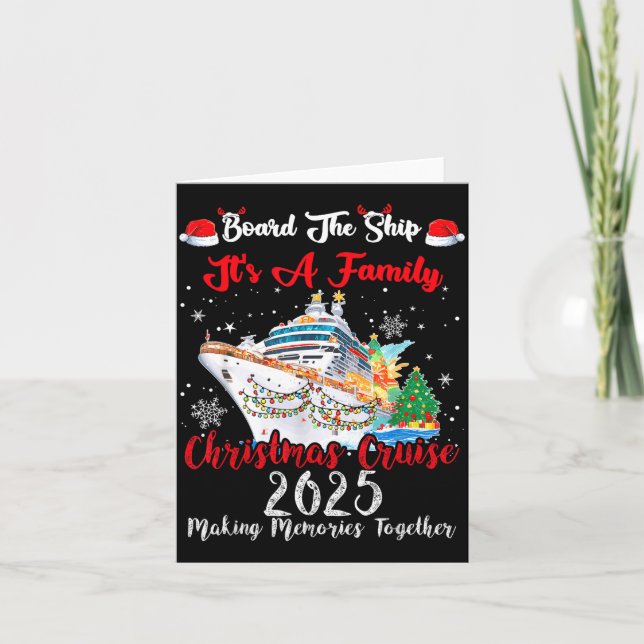Tarjeta Board The Ship It's A Family Christmas Cruise 2025 (Anverso)