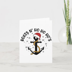 Tarjeta Boats N Ho Ho Hos Navidades Pajama Humor gracioso