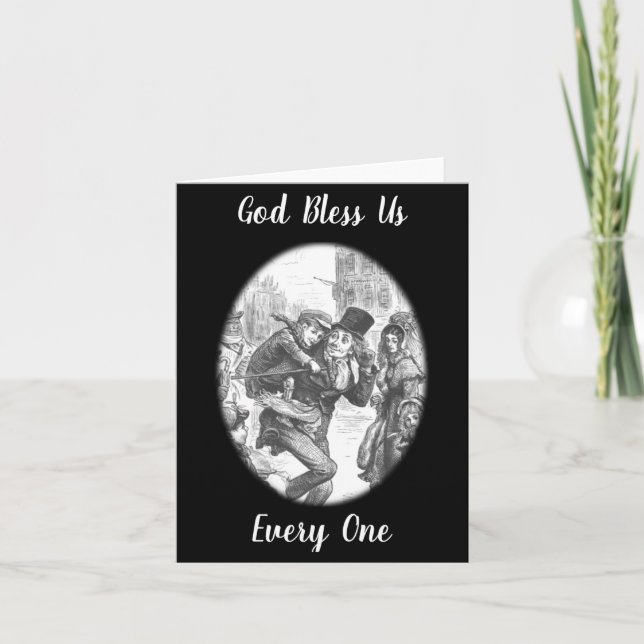 Tarjeta Bob Cratchit Tiny Tim A Christmas Carol  (Anverso)