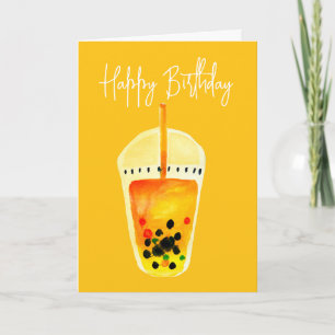 Tarjeta Boba Bubble tea tea art ilustracion