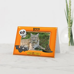 Tarjeta Bobcat Halloween Card Fancy