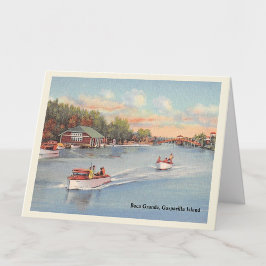 Tarjeta Boca grande, barcos del vintage de la isla de