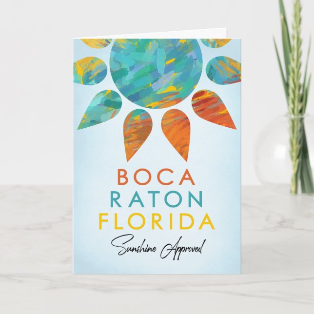 Tarjeta Boca Raton Florida Sunshine Travel (Anverso)