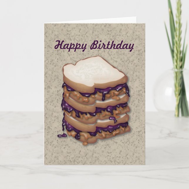 Tarjeta Bocadillos de la mantequilla y de la jalea de (Anverso)