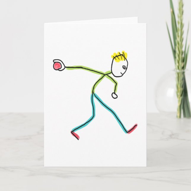 Tarjeta Bocce Ball Stickman (Anverso)
