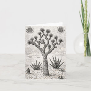 Tarjeta boceto de árbol de joshua arte de boceto del des