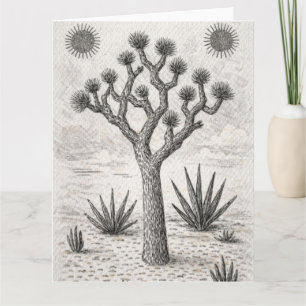 Tarjeta boceto de árbol de josué arte de boceto del desi
