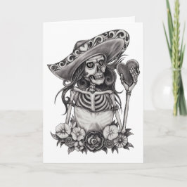 Tarjeta Boceto de esqueleto de amor corazón