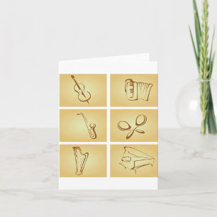 Tarjeta Boceto de Instrumentos Musicales