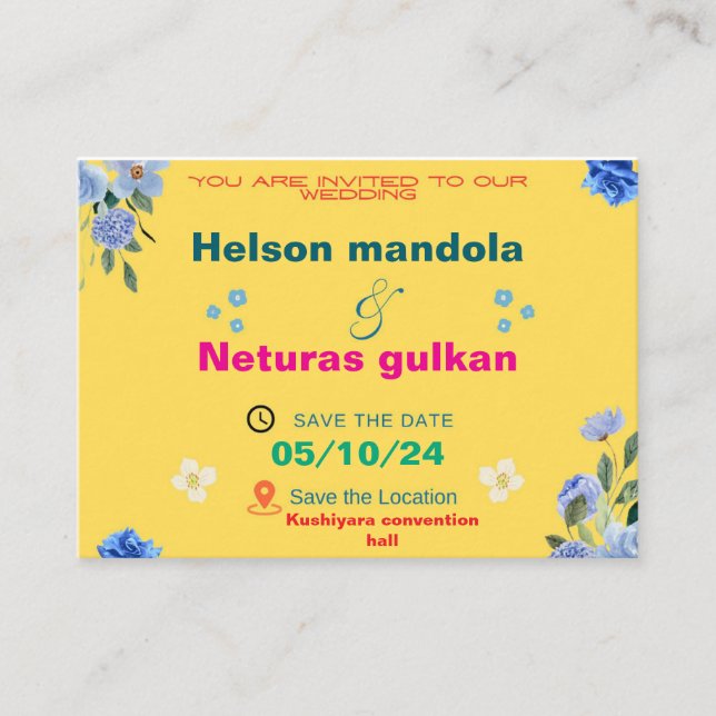 Tarjeta boda (Anverso)