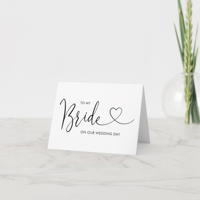 Tarjeta boda a mi novia en nuestro día de bodas (Anverso)