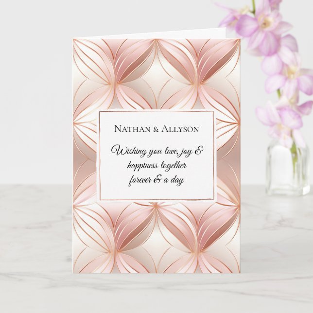 Tarjeta Boda abstracto de Pearl Rubor Pink Rose Gold (Orquídea)