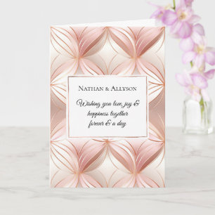 Tarjeta Boda abstracto de Pearl Rubor Pink Rose Gold