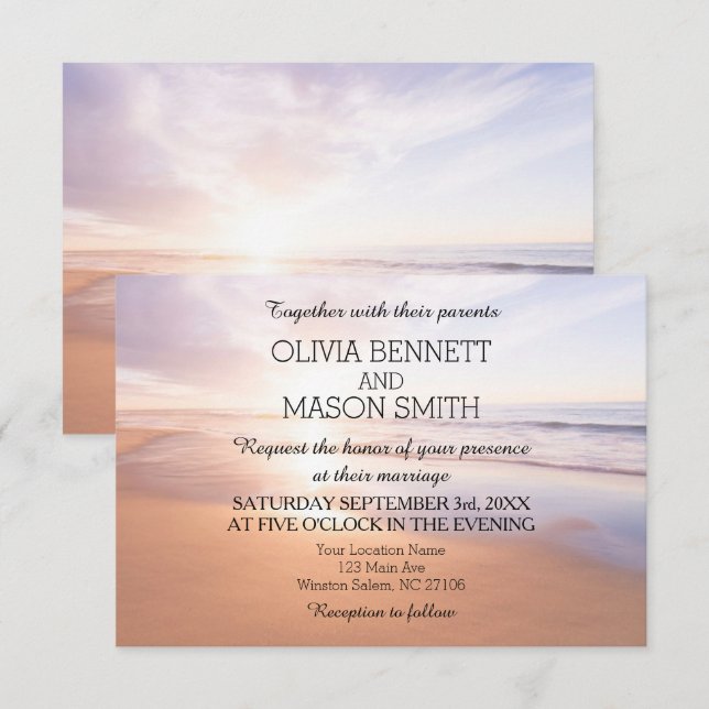 Tarjeta Boda acuática moderna Tropical Beach Sea (Anverso / Reverso)