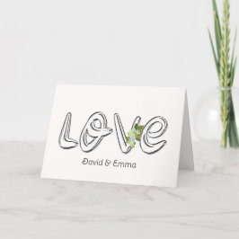Tarjeta Boda Amor Texto Con Vino De Flor