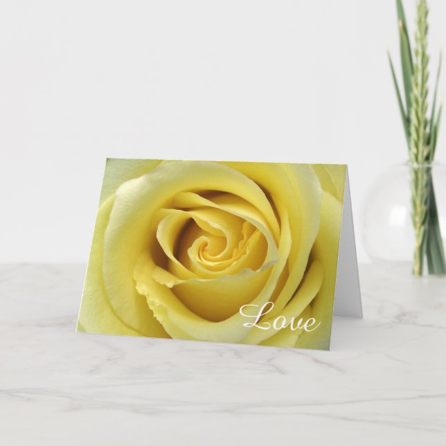 Tarjeta Boda Aniversario de la foto de la rosa amarilla (Anverso)