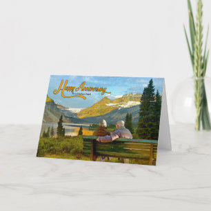 Tarjeta Boda Aniversario del lago Woodland