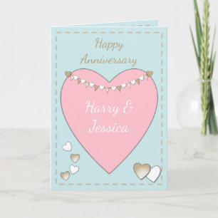 Tarjeta Boda Aniversario rosa shabby saludo chic
