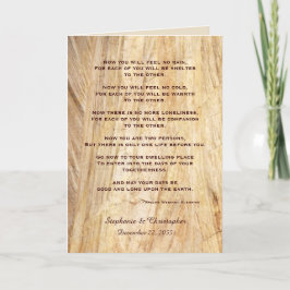 Tarjeta Boda Apache Blessing No Feed No Rain Brown Stone