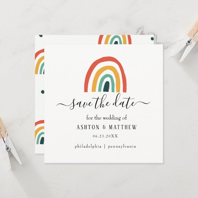 Tarjeta boda arcoiris (Anverso/Reverso In Situ)