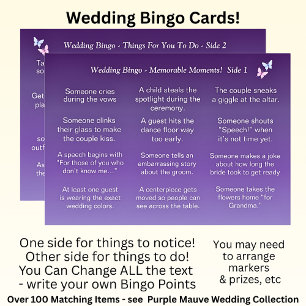 Tarjeta ¡boda BINGO! Juego para invitados