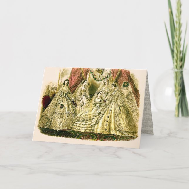 Tarjeta Boda blanca de la antigüedad nupcial de las novias (Anverso)