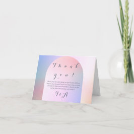 Tarjeta Boda Boho Arch Pink Lilac Ombre Gracias