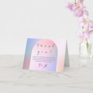 Tarjeta Boda Boho Arch Pink Lilac Ombre Gracias