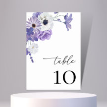 Tarjeta Boda botánico morado floral Tabla 10