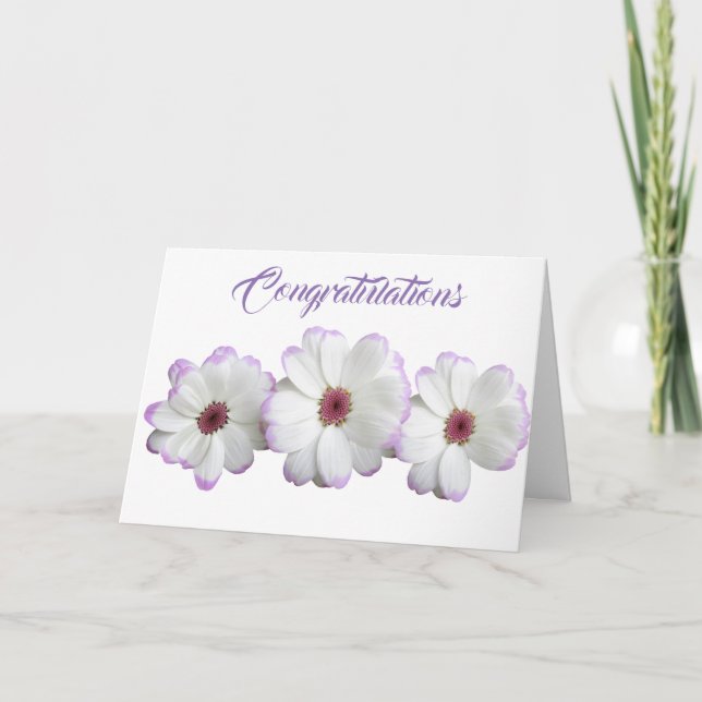 Tarjeta Boda Bouquet florece destino romántico (Anverso)