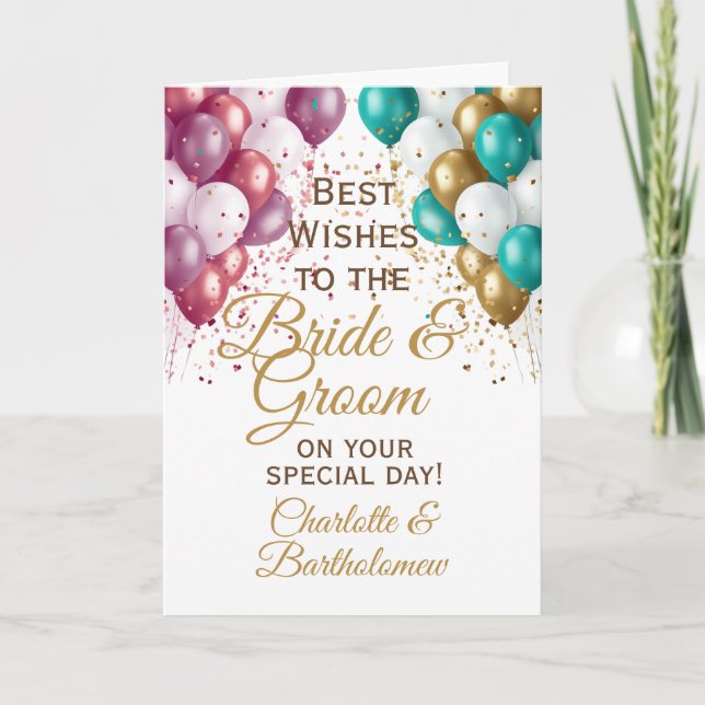 Tarjeta Boda Bride & Groom Felicitaciones (Anverso)