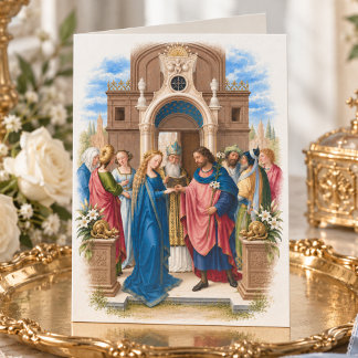 Tarjeta Boda Católica Matrimonio de la Virgen