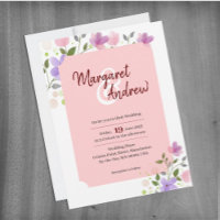 tarjeta boda con un diseño floral decente y elegan