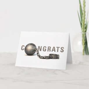 Tarjeta Boda Congrats de la "bola y de la cadena" para él