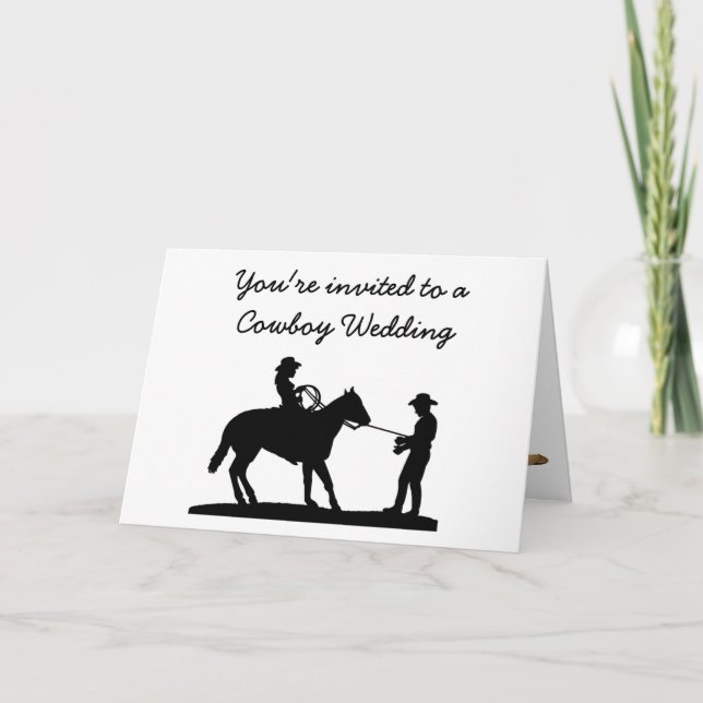 Tarjeta Boda Cowboy personalizable (Anverso)