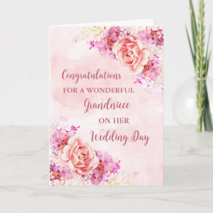 Tarjeta Boda de abuela floral rosa felicitaciones