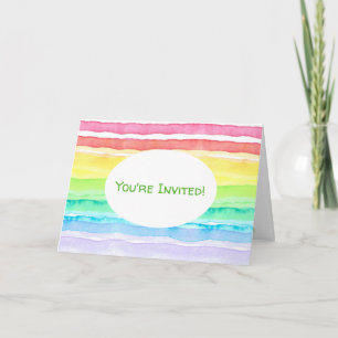 Tarjeta Boda de acuarela arcoiris