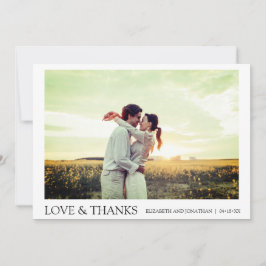 Tarjeta Boda de agradecimiento por foto moderna y 