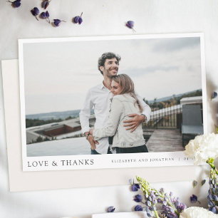 Tarjeta Boda de agradecimiento por foto moderna y