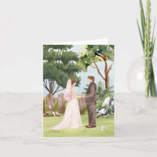 Tarjeta Boda de arte de la pareja acuarela
